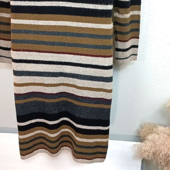 RUE 21 Women's Earth tones V neck long-sleeve stripped tunic sweater sz XL Y2k - Picture 9 of 10